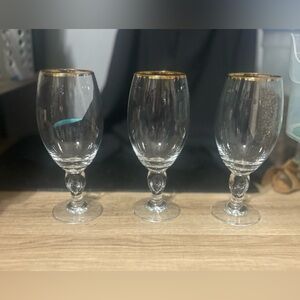 Set of 3 vintage Stella Artois gold rim Used good condition chips or cracks